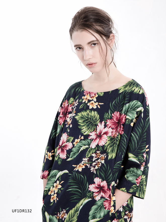 Floral linen dress-Sample