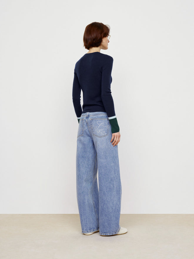 Retro Contrasting Base Sweater
