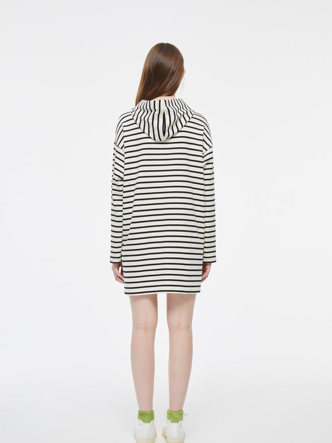 Knit Striped Hooded Dress
