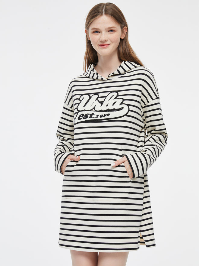 Knit Striped Hooded Dress