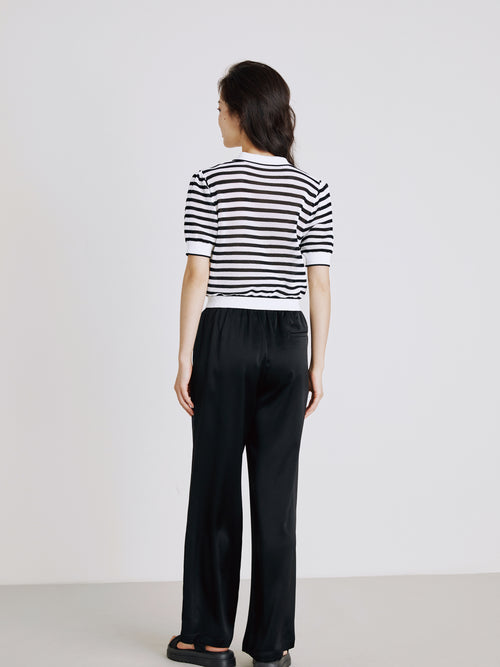 Striped Hollow Pullover