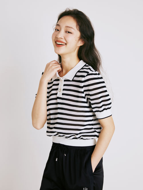 Striped Hollow Pullover