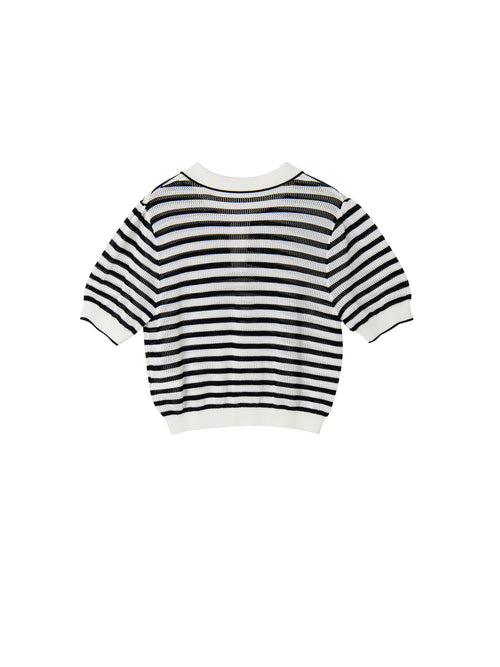 Striped Hollow Pullover