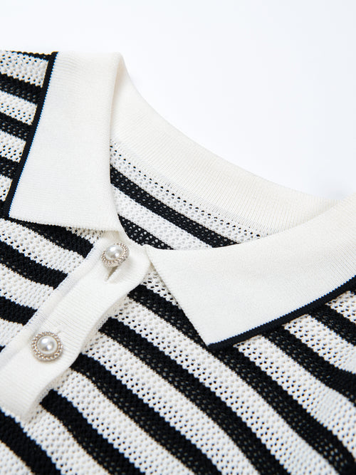 Striped Hollow Pullover
