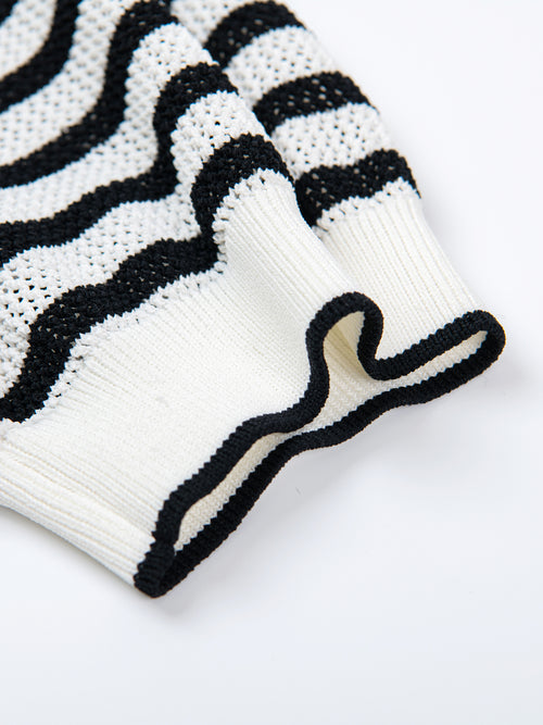 Striped Hollow Pullover