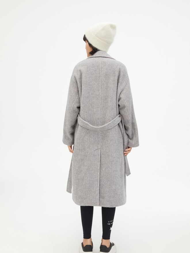 Manteau long aéré en tweed