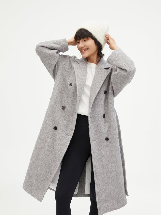 Manteau long aéré en tweed