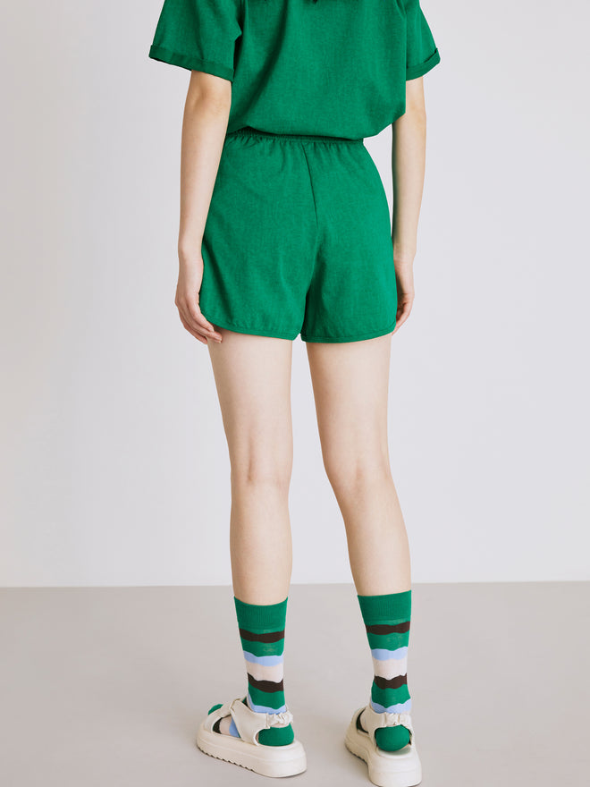 Short brodé délavé