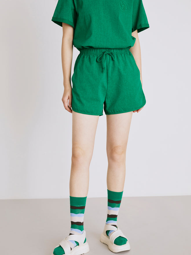 Short brodé délavé