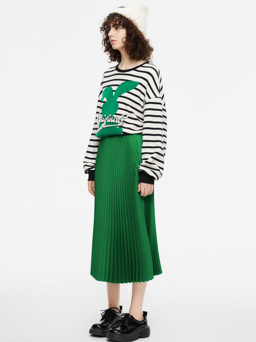 Colorful Pleated Half Skirt