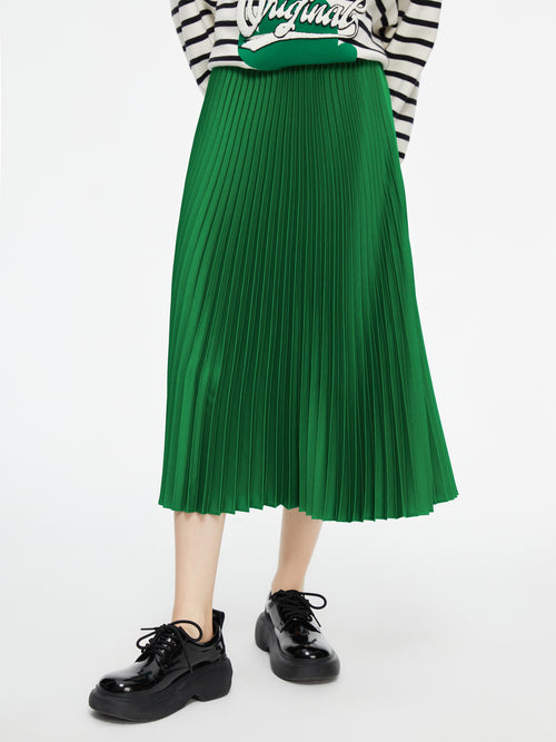 Colorful Pleated Half Skirt