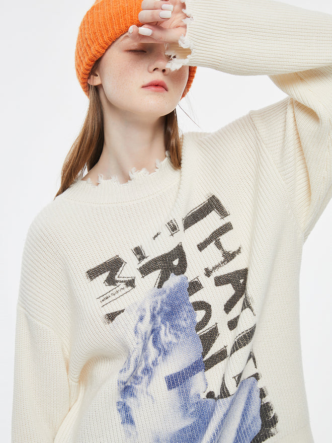 Pull imprimé vintage