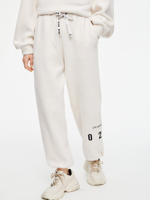 Pantalon en velours côtelé crème LA