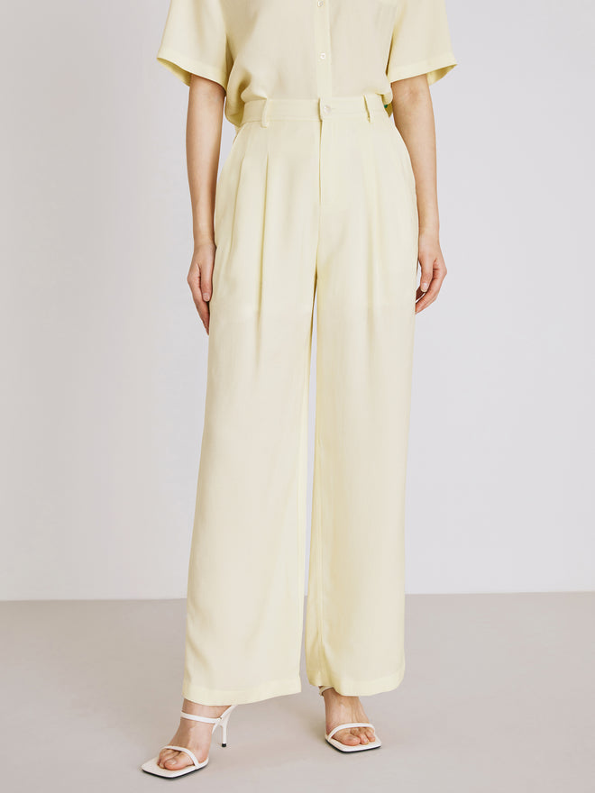 Pantalon en lin acide vinaigre frais