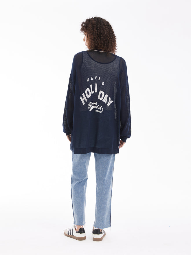 Cardigan imprimé creux