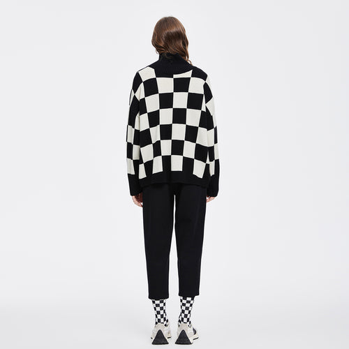 Checkerboard Cashmere Pullover