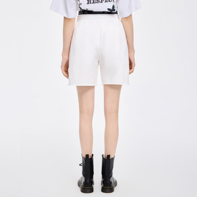 ホワイト ゴムウエスト ショートパンツ