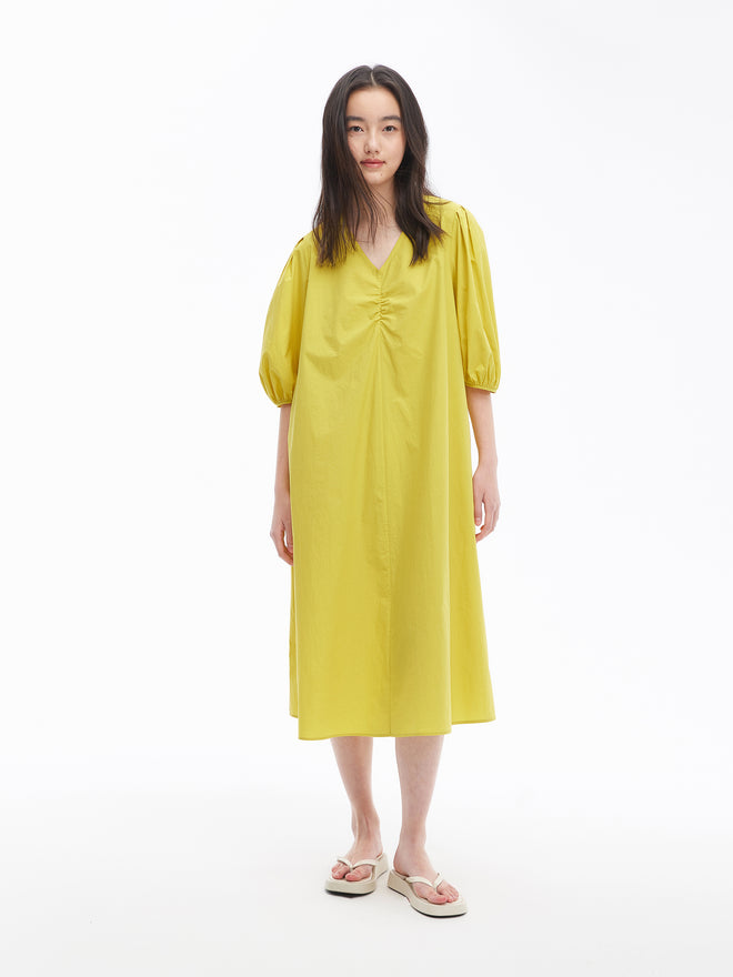 Vanilla Yellow V-Neck Dress