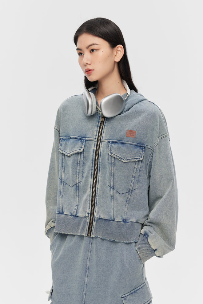 Veste en tricot denim