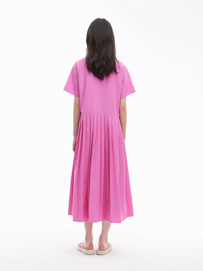 Robe chemise simple plissée