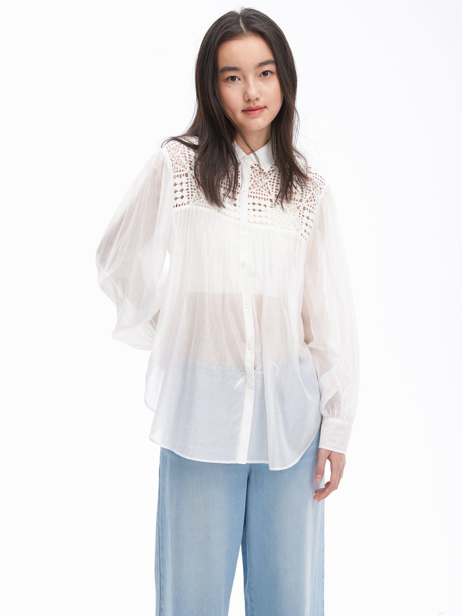 Blouse en dentelle française