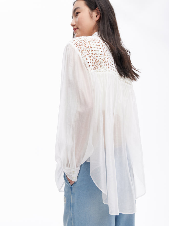 Blouse en dentelle française