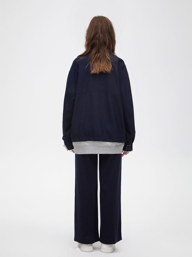 Veste en laine texturée patchwork