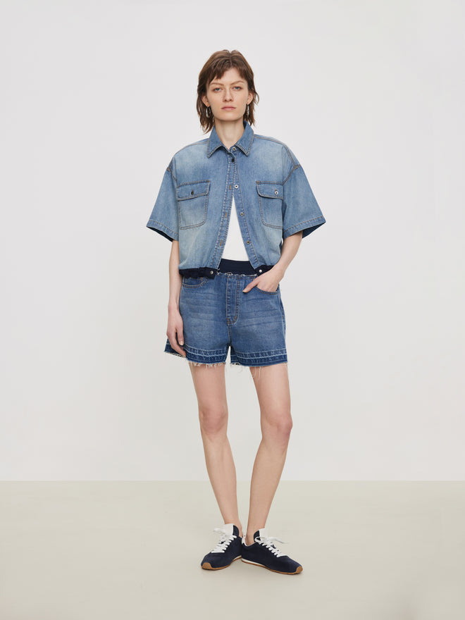 Patchwork Denim Top
