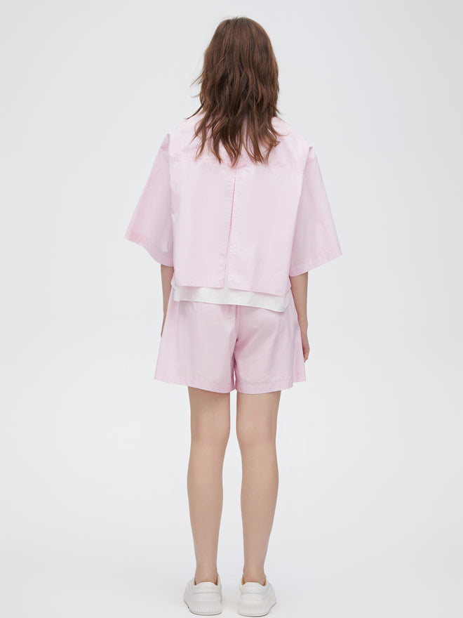 Fresh Pink Colour Block Shirt