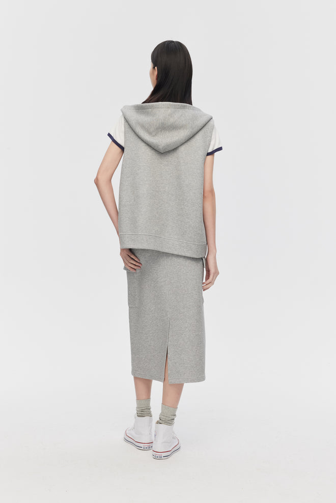 Gilet de costume gris à fermeture éclair