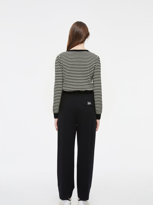 Bubble Sleeve Striped Sweater