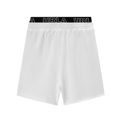 White Elastic Waist Shorts