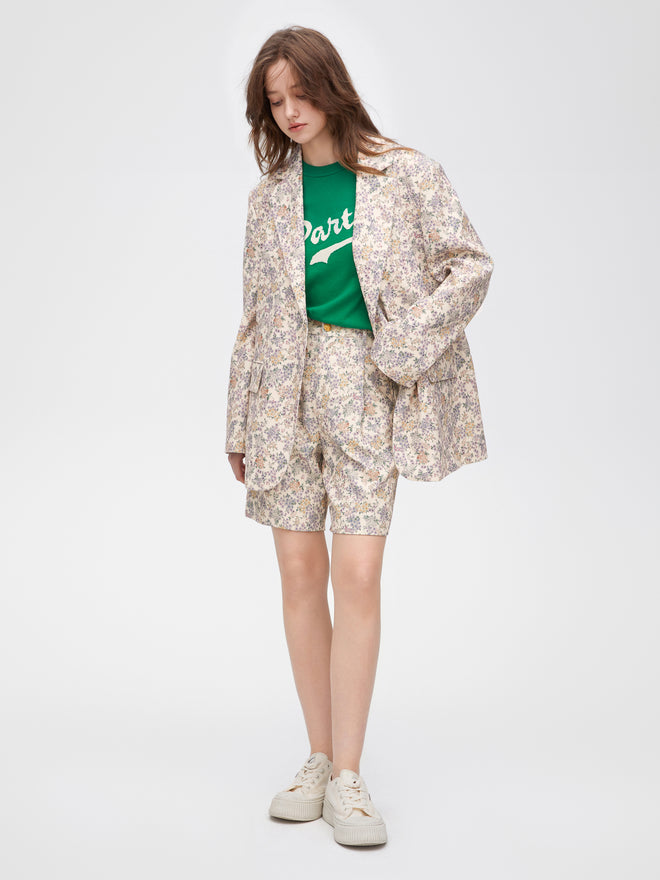 Short blazer fleuri vintage