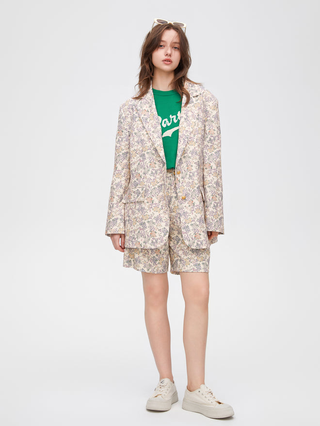 Blazer à silhouette florale vintage