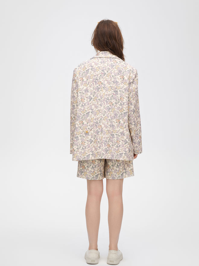 Blazer à silhouette florale vintage