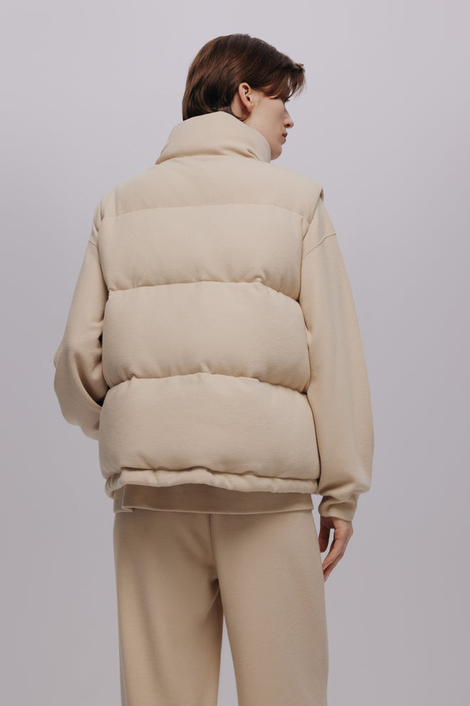 Simple Embroidered Down Vest