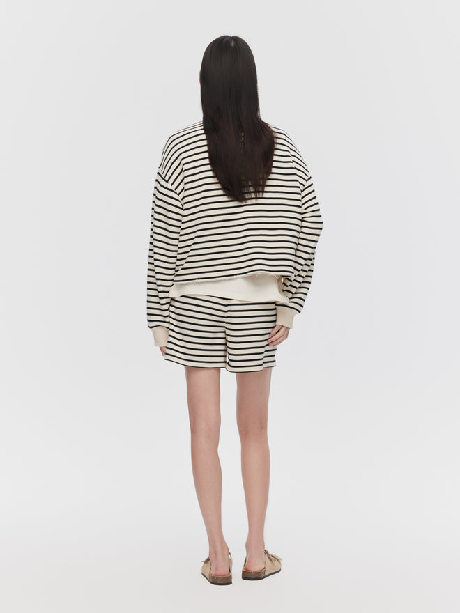 Ensemble sweat-shirt rayé ultra doux