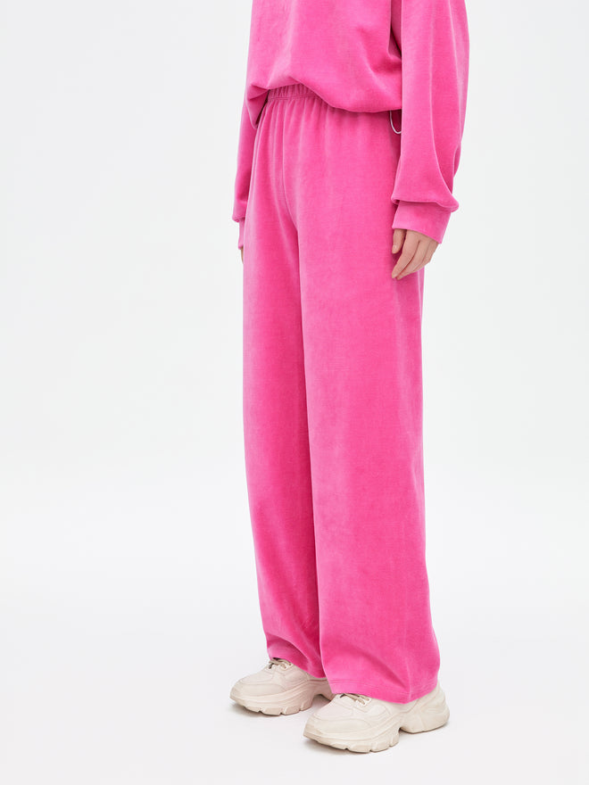 Rose Velvet Straight Leg Pants