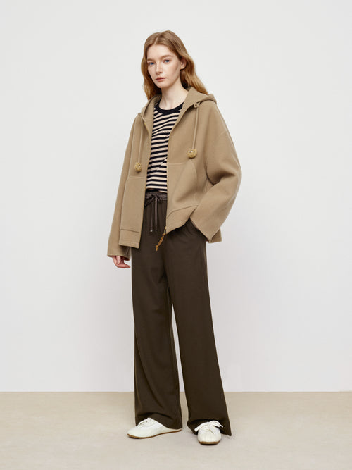 Mocha Hooded Short Coat