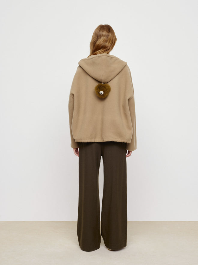 Mocha Hooded Short Coat