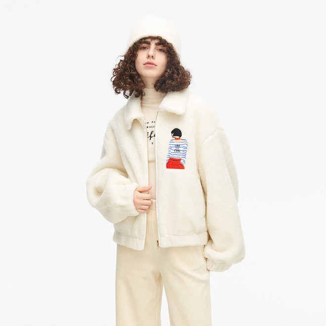 Veste pelucheuse 'Pearl Girl'