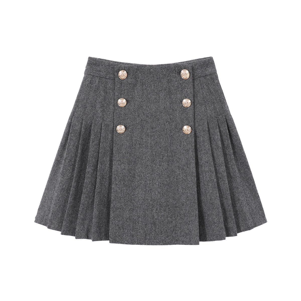 Button pleated skirt best sale