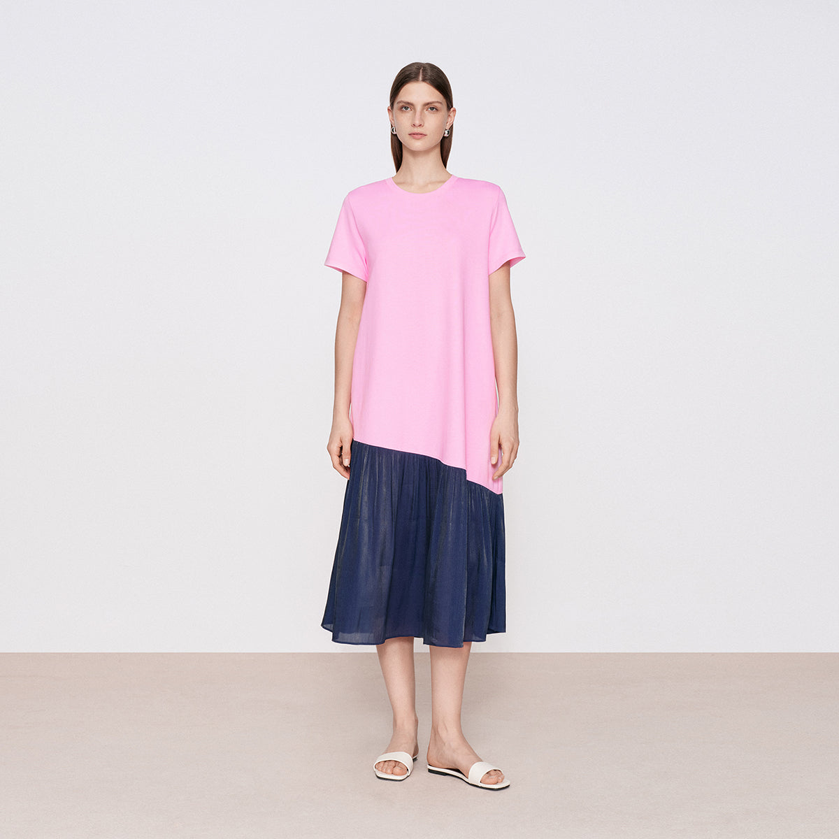 Blush Pink Color-Block Dress S