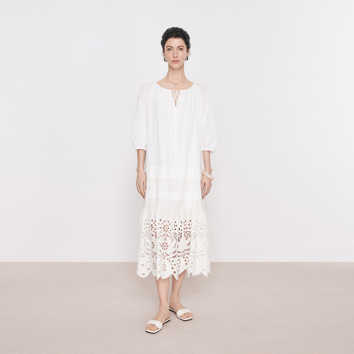 Summer Vacation Embroidered Dress XS