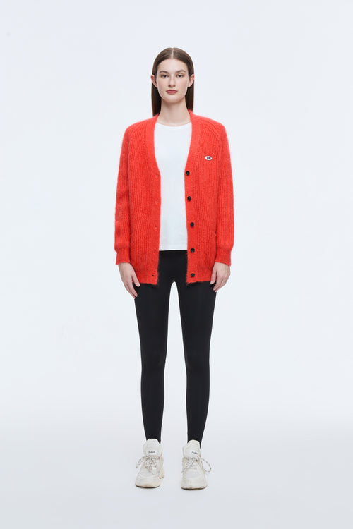 Cardigan ample en tricot orange