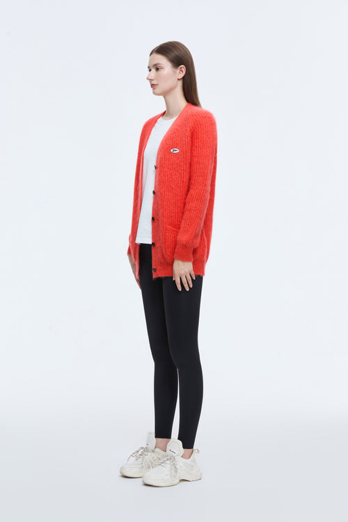 Cardigan ample en tricot orange