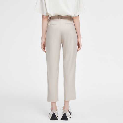 Pantalon de costume beige à neuf points