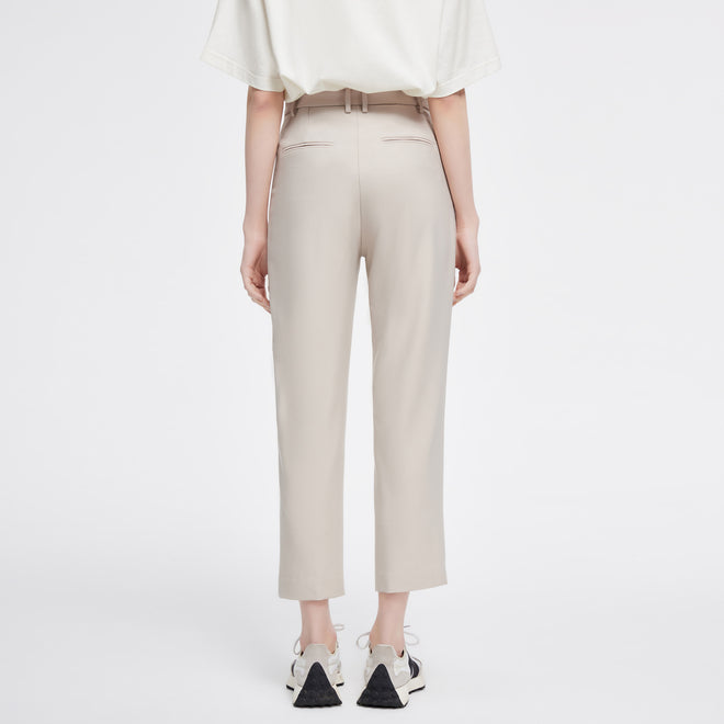 Beige Nine-Point Suit Pants