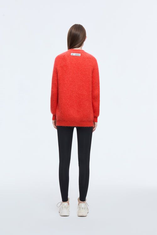 Cardigan ample en tricot orange