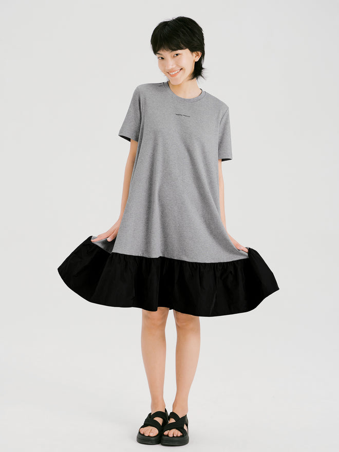 Simple A Hem Splicing Dress